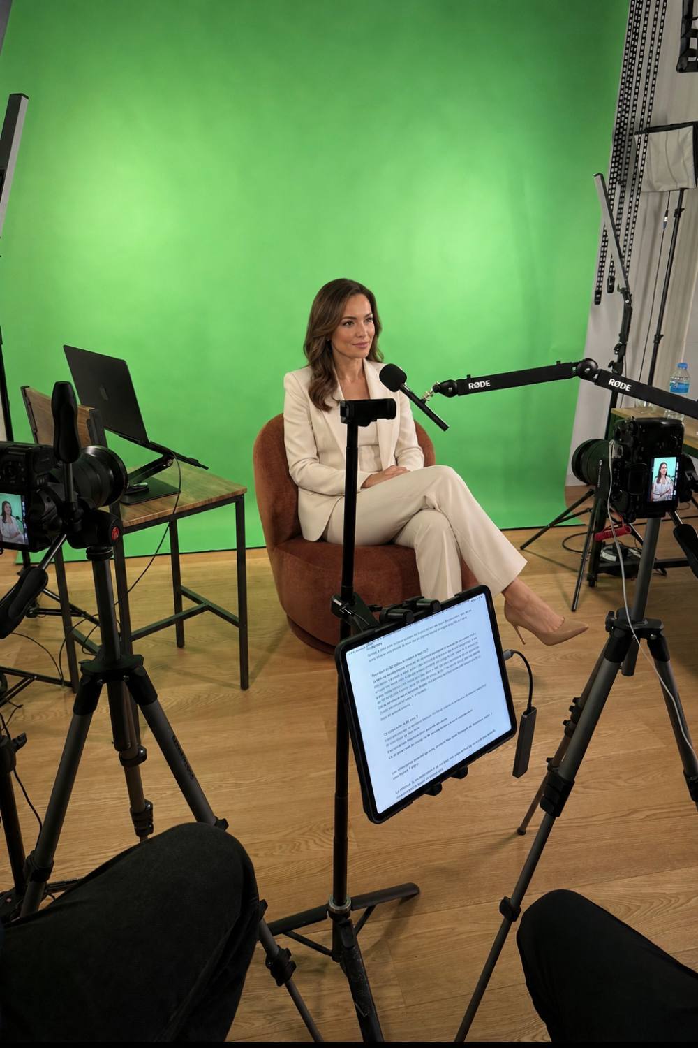 Tournage interview fond vert au studio