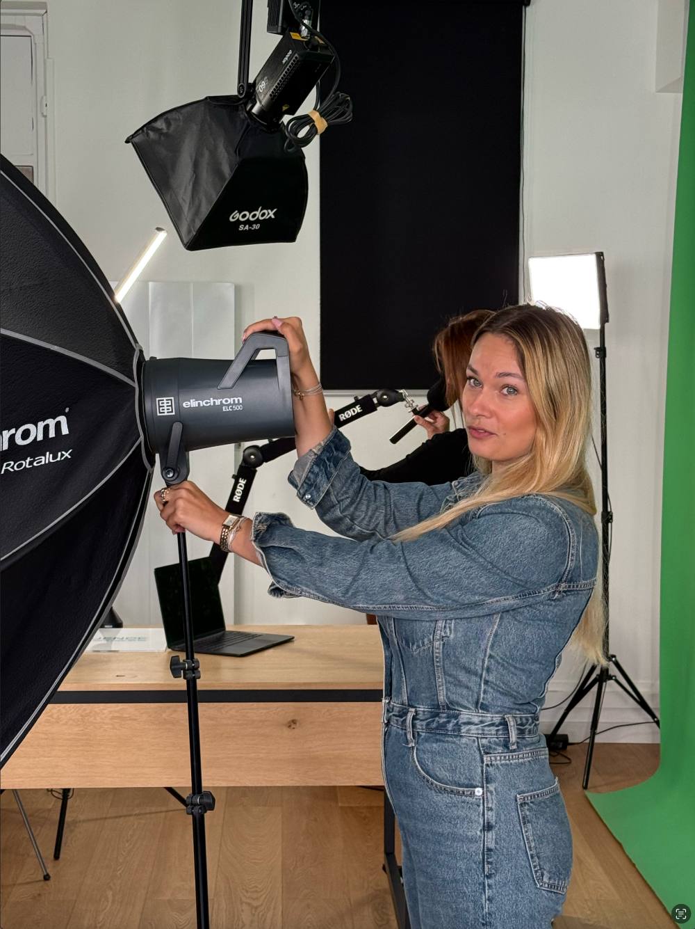 Réglage lumière en studio